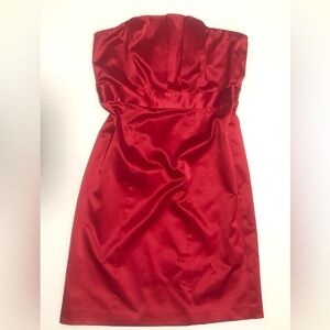 The Limited Dress | Wine red strapless dress